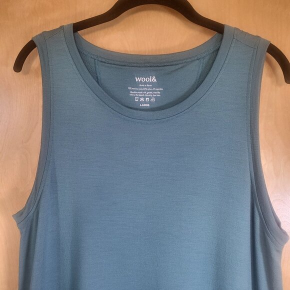 Wool& Sierra Tank Dress Silver Jade Size Large Long - Picture 3 of 9
